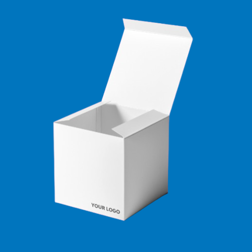 Plain white shipping box