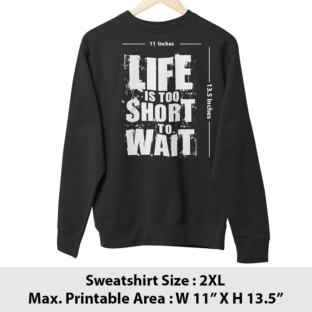 Print area guide, sweatshirt front, size 2XL